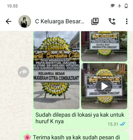 Pengiriman Papan Bunga Duka Dadap Juntinyuat